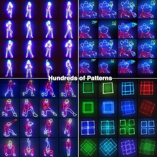 Ehaho L2600 Dj Laser Party Lights, 3D Animation Rgb Laser Stage Lighting, Dmx512 Music Sound Activated Disco Projector Lights thumb #3