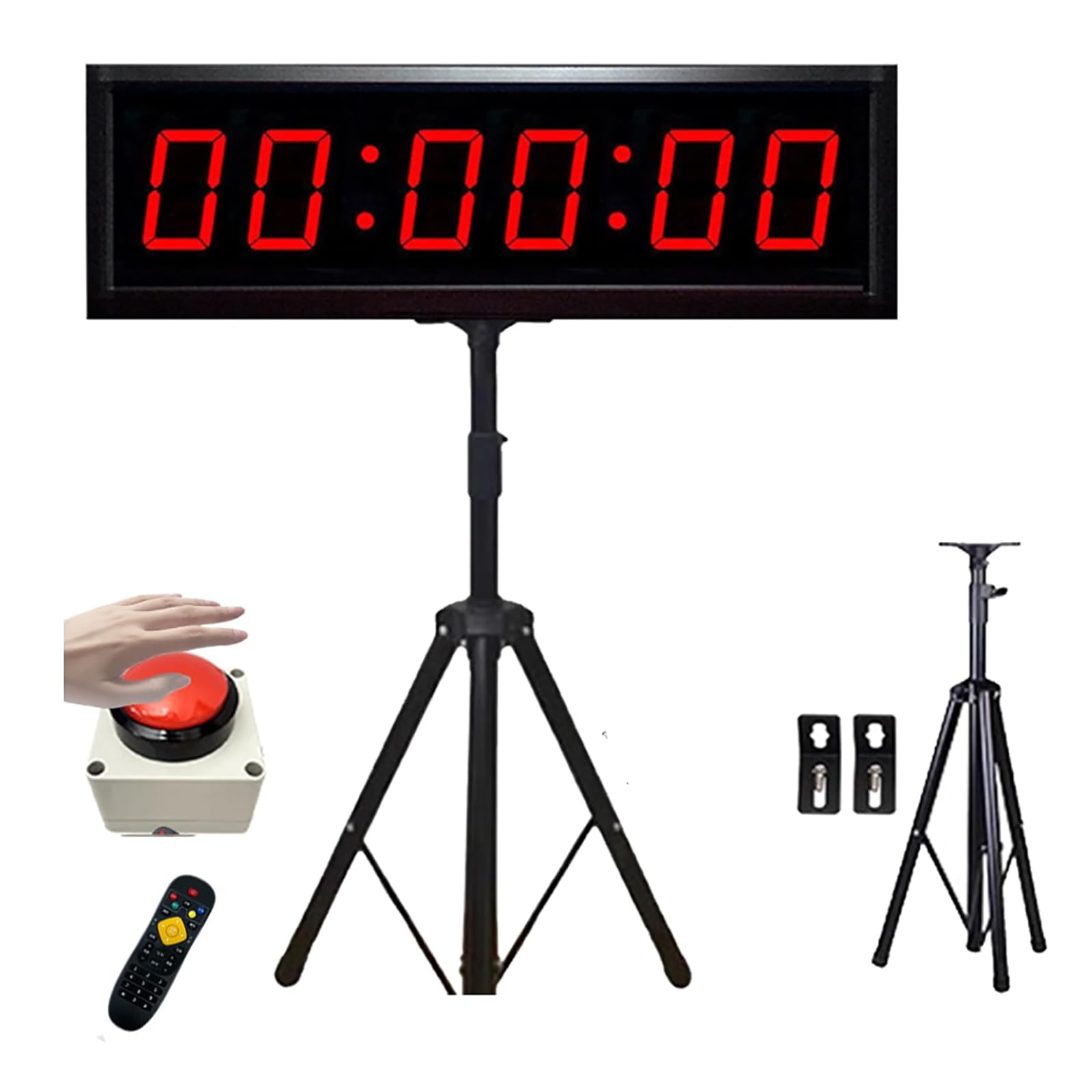 Cronometro digitale con telecomando, cronometro ciclico, display a LED, luminosità regolabile, memoria di memoria, avvisi intermedi per sport e giochi