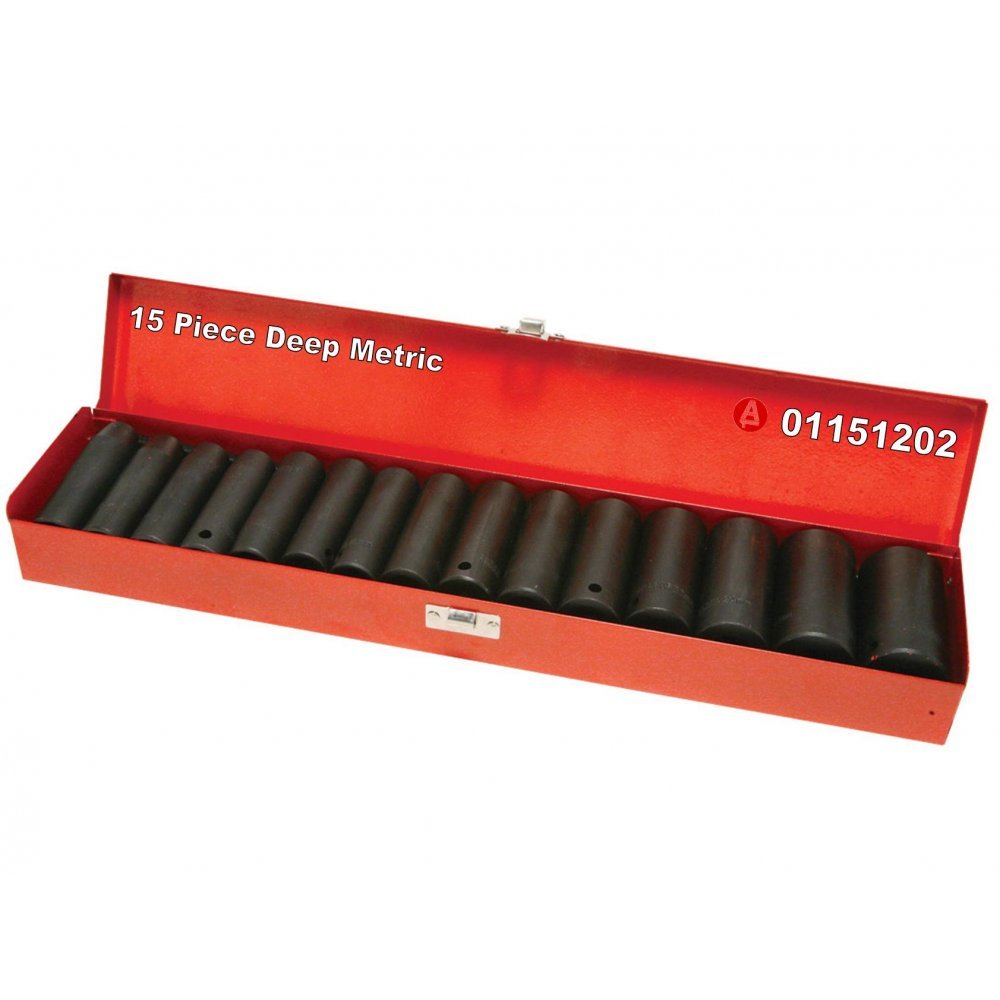 Hilka 01151202 Deep Impact - Set de llaves de vaso (1,25 cm), color negro