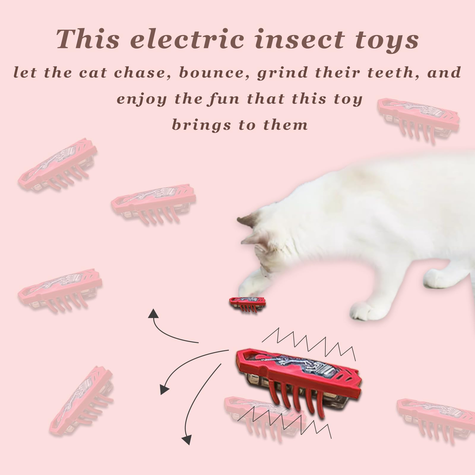 Katzen-Käferspielzeug, Katzenspielzeug für Indoor-Katzen, bewegliches elektrisches, interaktives Katzenspielzeug, um Zeit zu vertreiben und fit zu halten, automatisches Katzenspielzeug zum