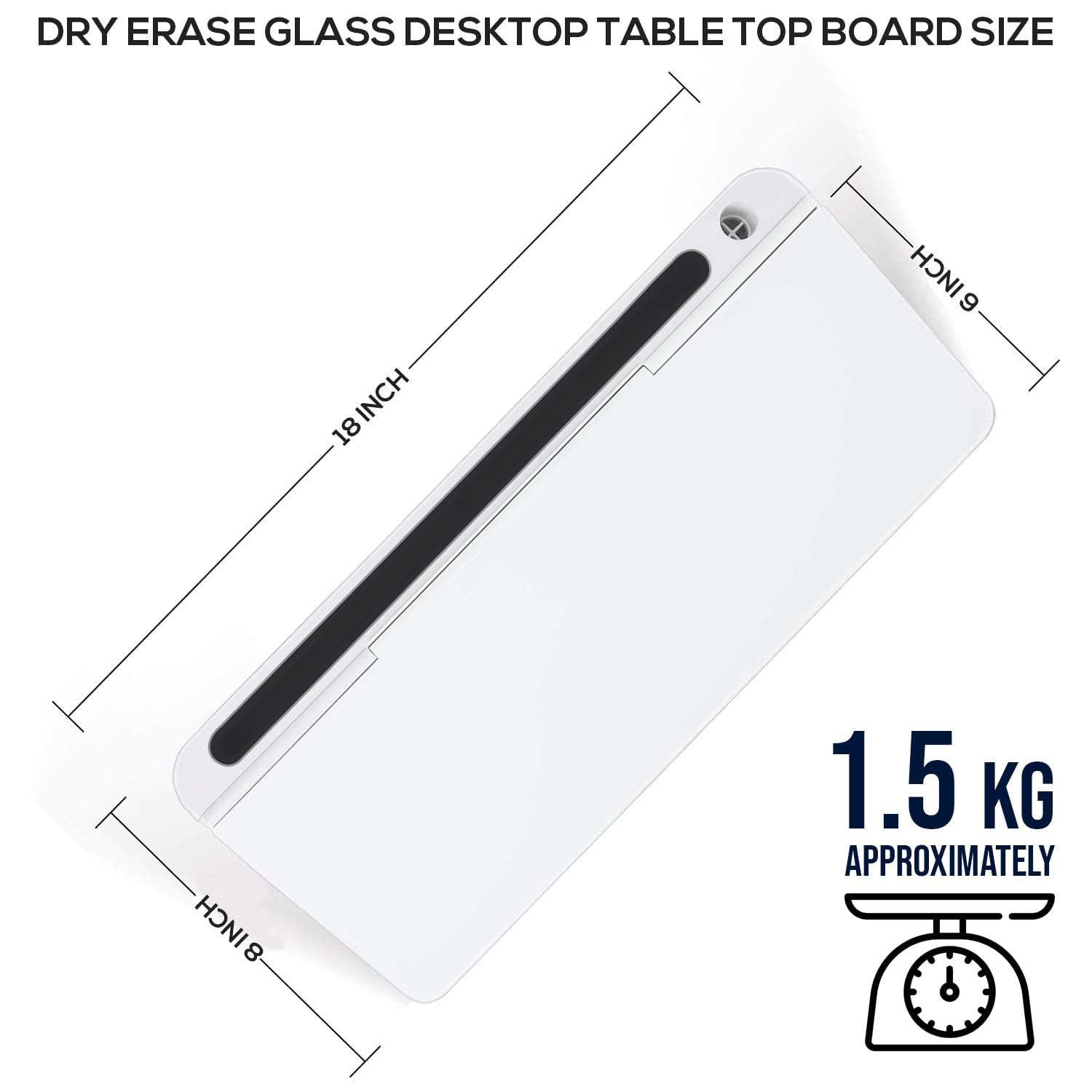 LifeKrafts Dry Erase Glass Whiteboard | Desktop Easel Board for Office, Home, School, Adults & Kids | Tabletop Writing Board | Reusable Marker Board | 2 Pens & 1 Eraser | 18x8 Inches | Pack of 1 1