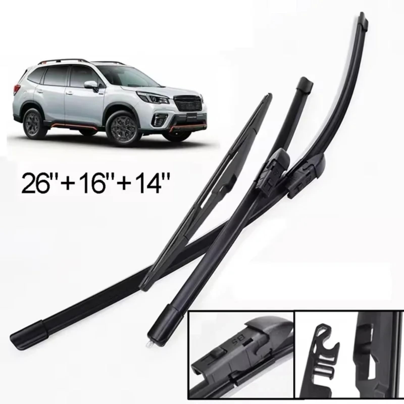 Spazzole Tergicristallo Per Subaru Per Forester SK 2019-2023 Pioggia Tergicristallo | Set spazzole tergicristallo anteriori posteriori LHD 3 pezzi 26"16"14"