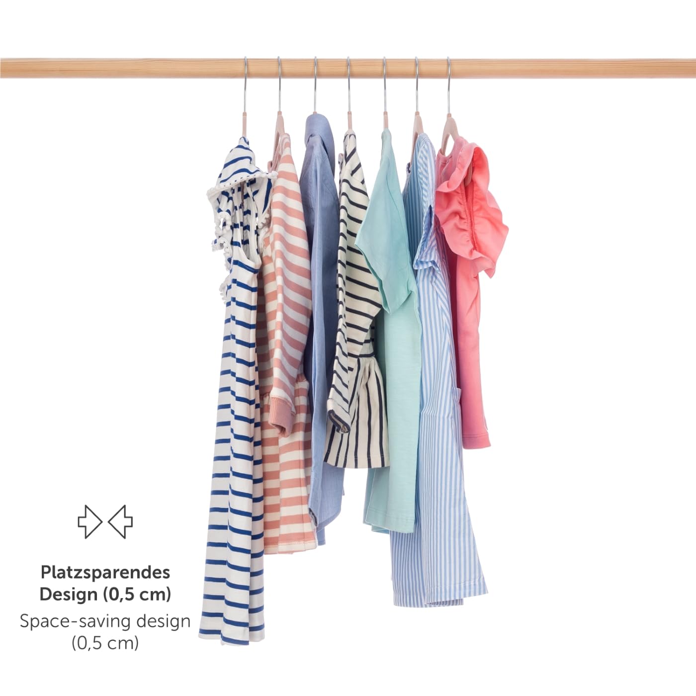 Grucce Bambini 30 Pz in Velluto Salvaspazio Rotanti 360° Antiscivolo Rosa Chiaro