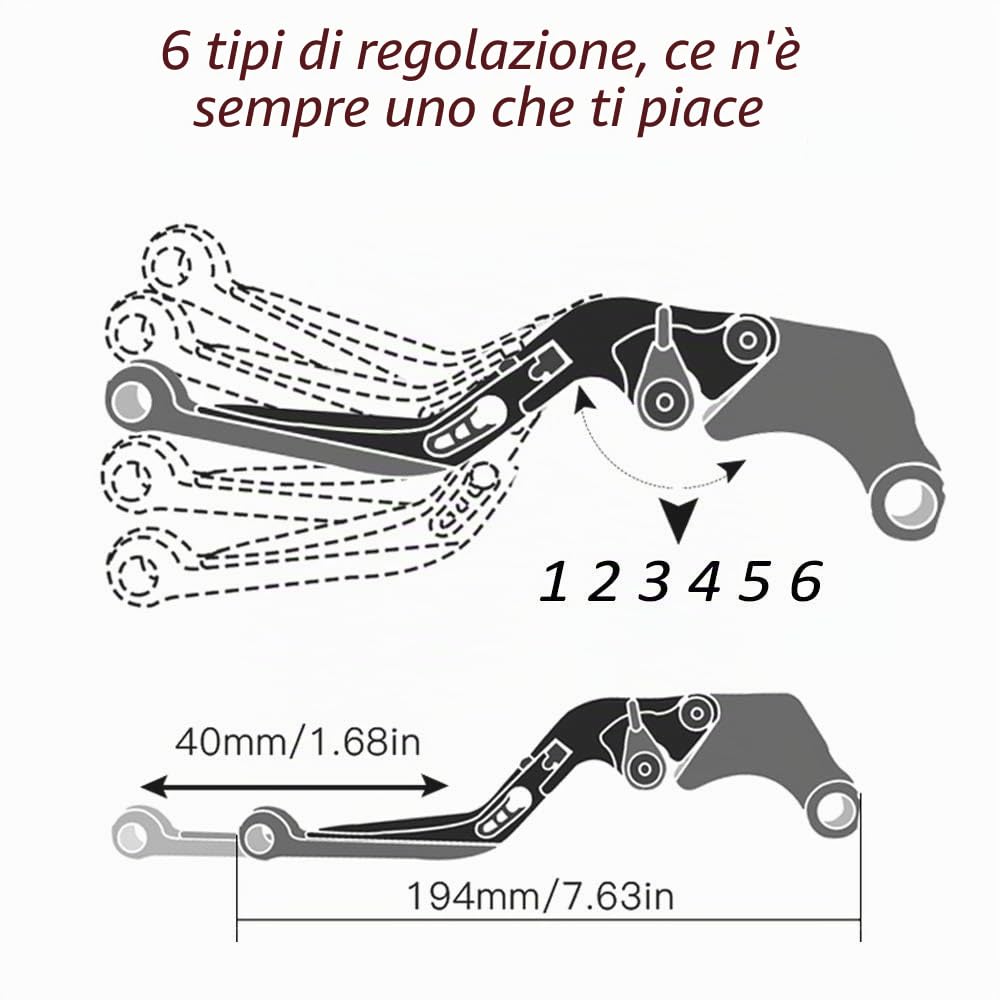 per Suzuki GSX-S750 GSX S750 GSX-S 750 GSXS750 2011-2021 Moto Pieghevoli Allungabili Leve Freno Frizione Freno Frizione Leve(7)