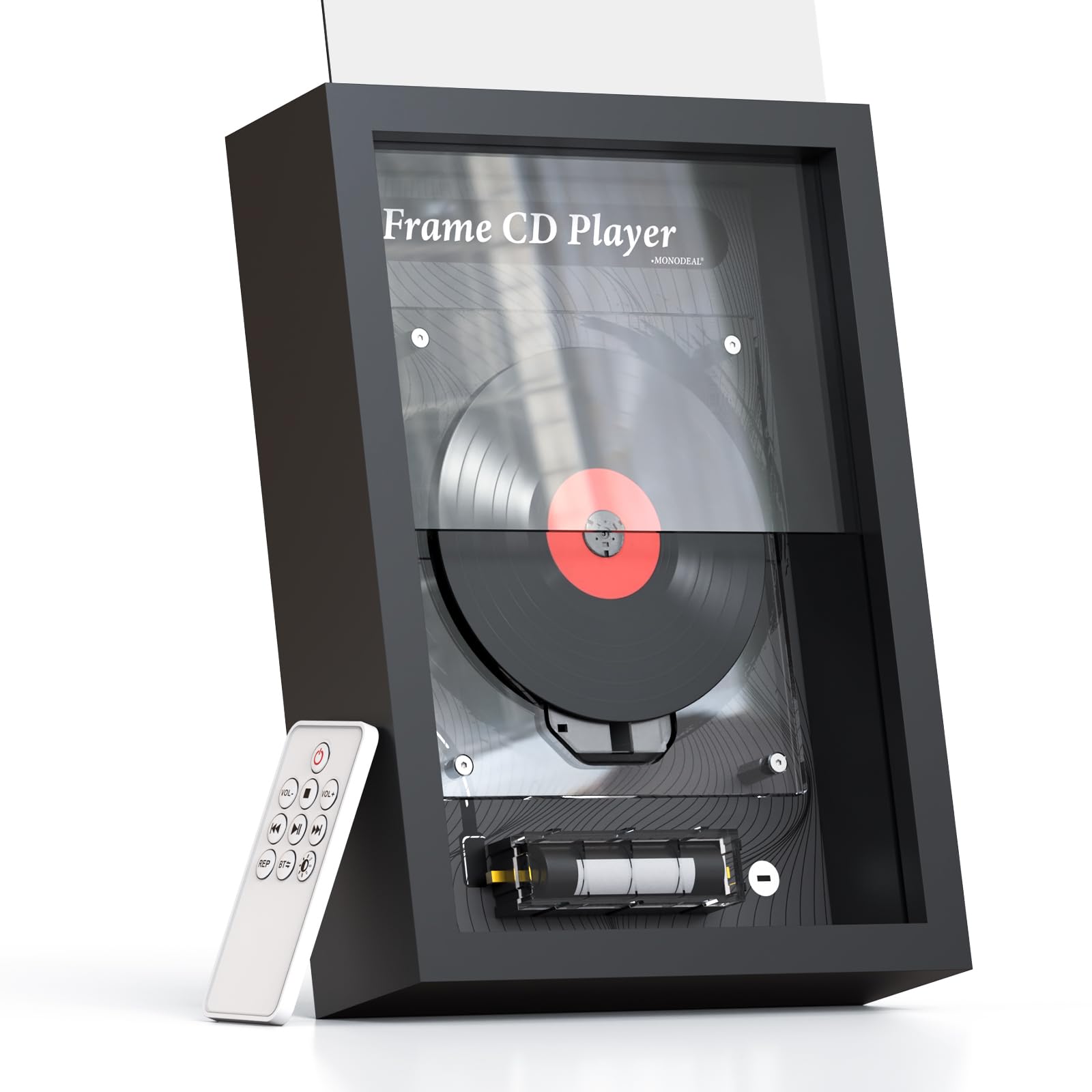 Vertical CD Player for Wall & Desk,MONODEAL Wall CD Players for Home,Hi-Fi Bluetooth Transmitter (Requires External Speaker), 8H Rechargeable Battery,Transparent Industrial Art Decor | Hi-Fi Bluetooth Transmitter 8H Rechargeable Battery,Transparent Industrial Art Decor-image-14