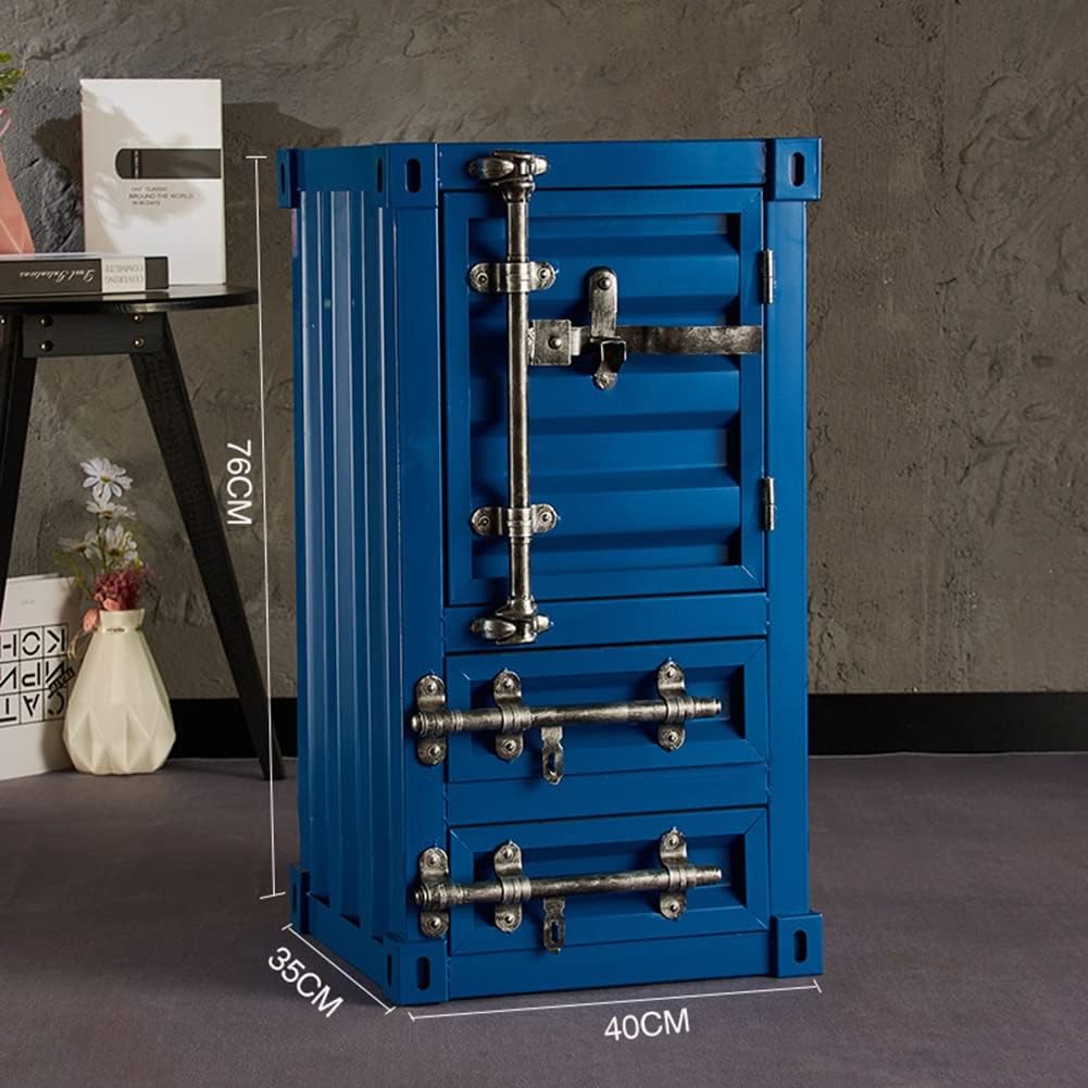 引き出し付きのインダストリアルスタイルの金属製収納キャビネット