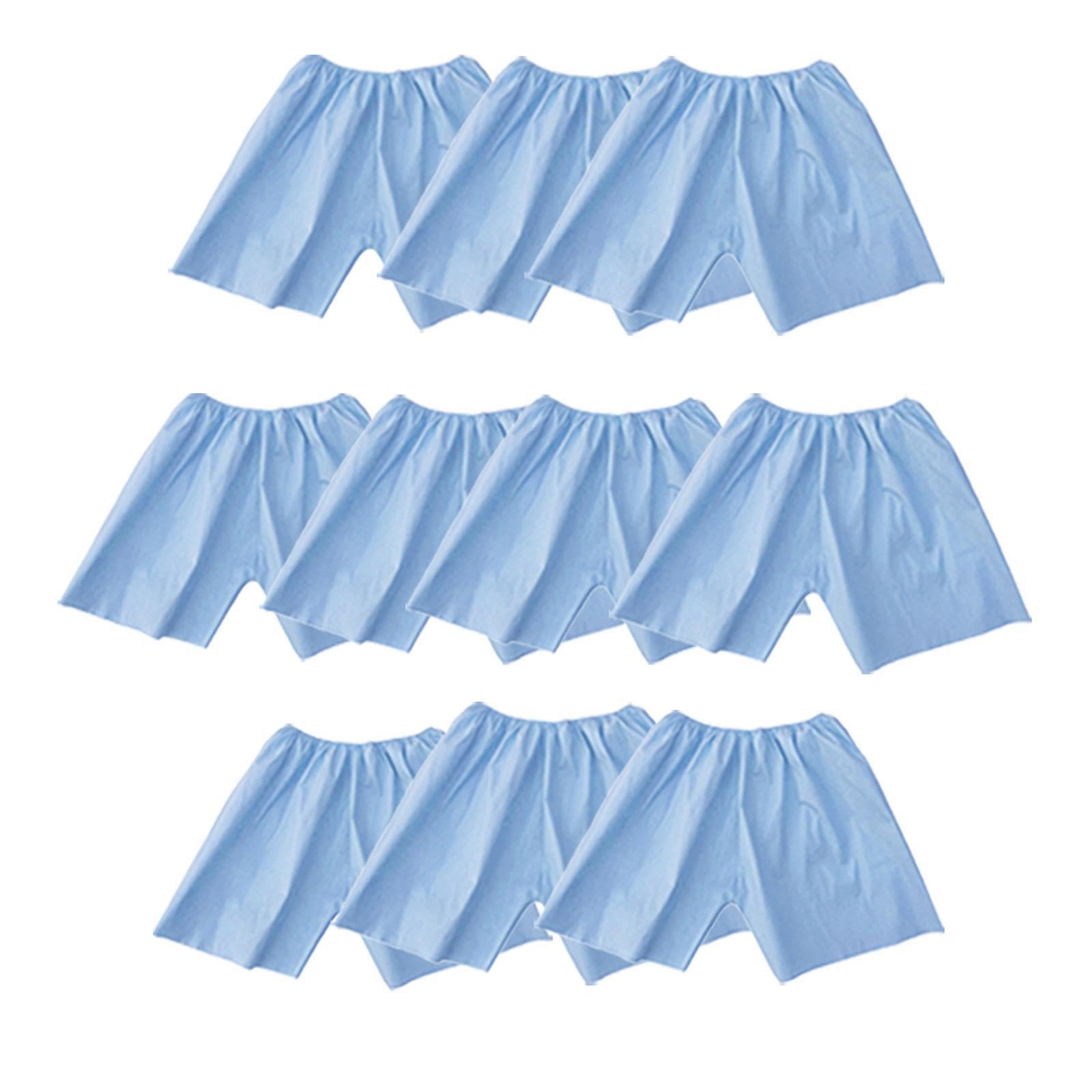 zoomella 10Pcs Men Shorts Non Woven Boxer Shorts for Waxing Travel Tanning Blue-picture-0
