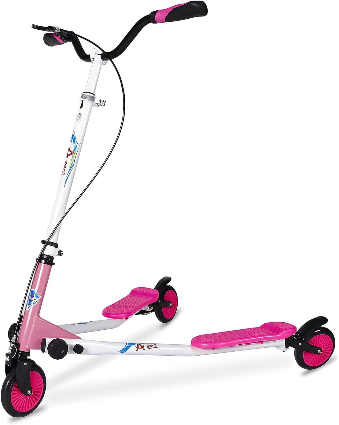 Swing Scooter Adjustable 3 Wheels Foldable Wiggle Scooter Self Drifting for Kids/Teen/Adults Age 6+