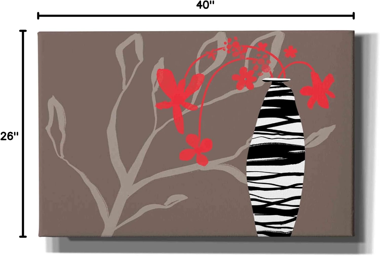 Epic Graffiti 'Red Flowers in A Vase' by Delores Naskrent Giclee Canvas Wall Art, 40"x26"