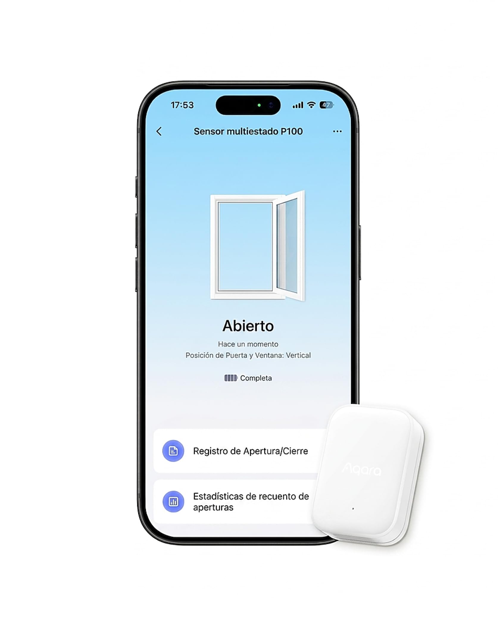 Aqara Sensor Multiestado P100, Thread/Zigbee, Sensor de Puerta/Ventana y Vibración, Monitoreo de Apertura/Cierre o de Objetos, Compatible Apple Home,Home Assistant, Alexa, Google Home,Blanco