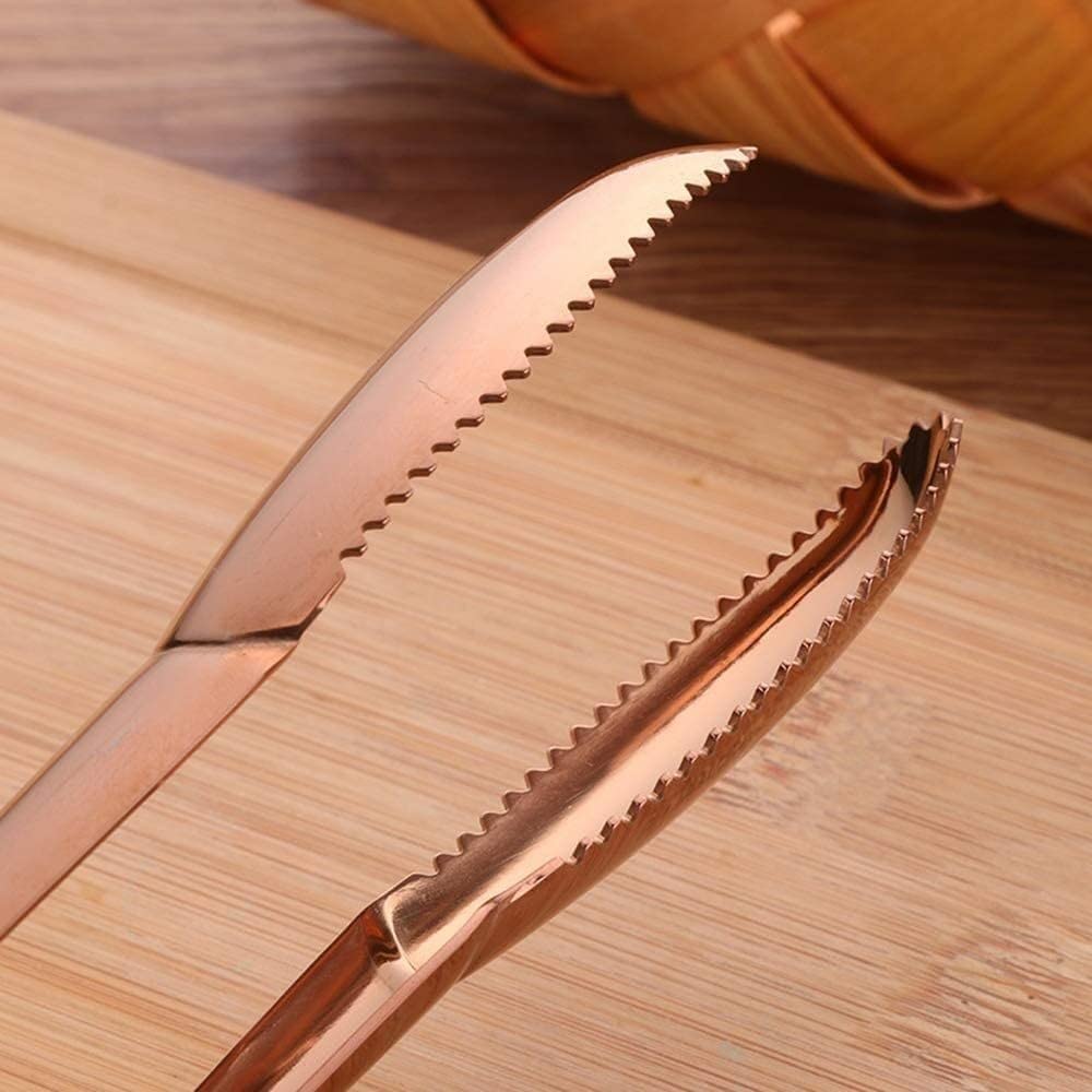 Pinzas para Servir， Pinzas de Acero Inoxidable de Lujo de Primera Calidad for Pan, Ensalada y bufé, Herramientas de Cocina, alicates Dorados