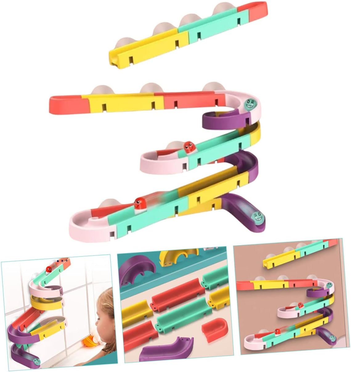 Healifty Colorful Marble Run Building Track for DIY Educational Playset to Develop Fine Motor Skills and Cognitive Ability Easy to Assemble for Birthday Gift