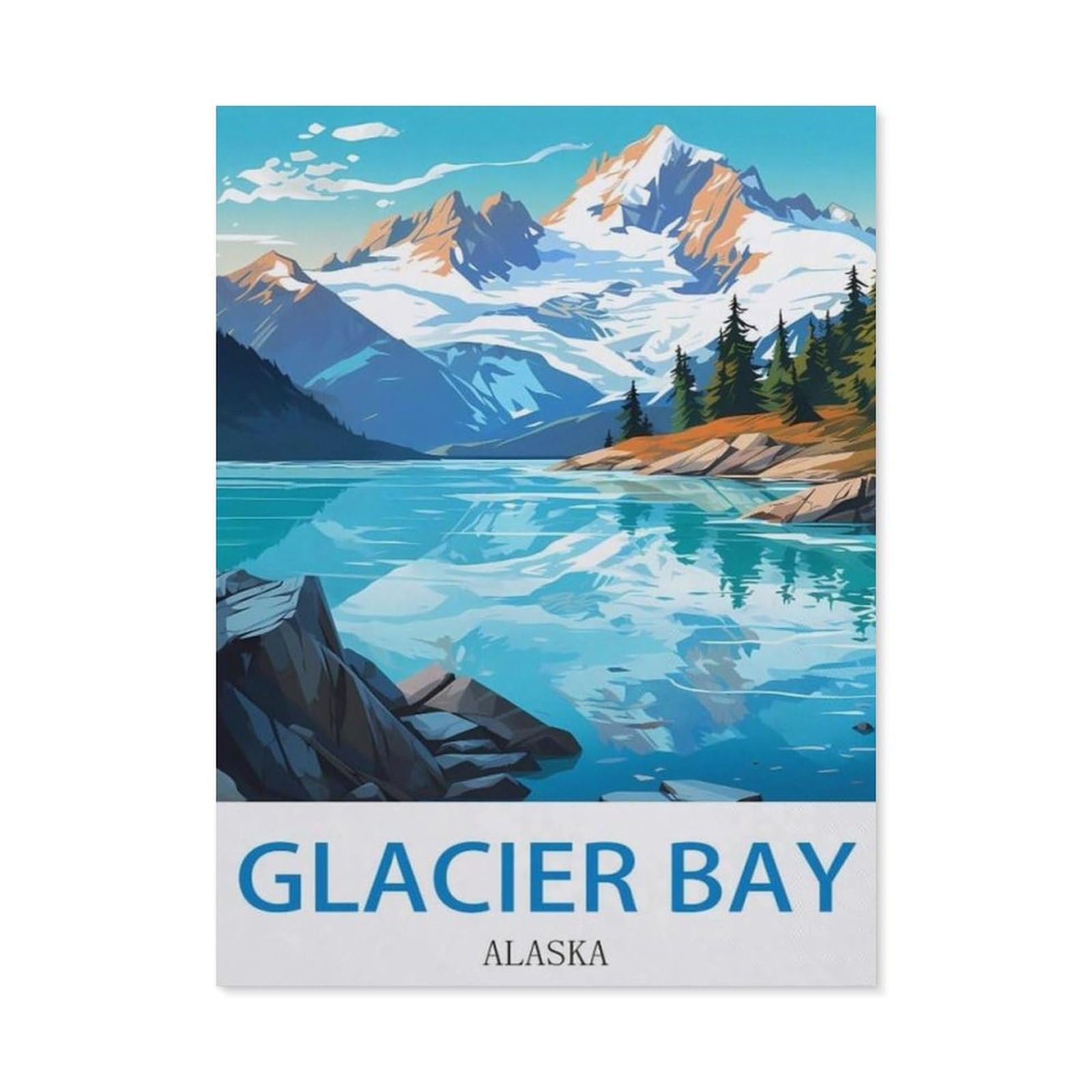 BEAYODKP DIY 5D Diamond Painting Kits，Glacier Bay Alaska，Diamond Painting for Beginner Adults Rhinestone Numbered Diamond Arts Home Wall Decor（50 x 60 cm/19.68 x 23.62 inches）-CO83