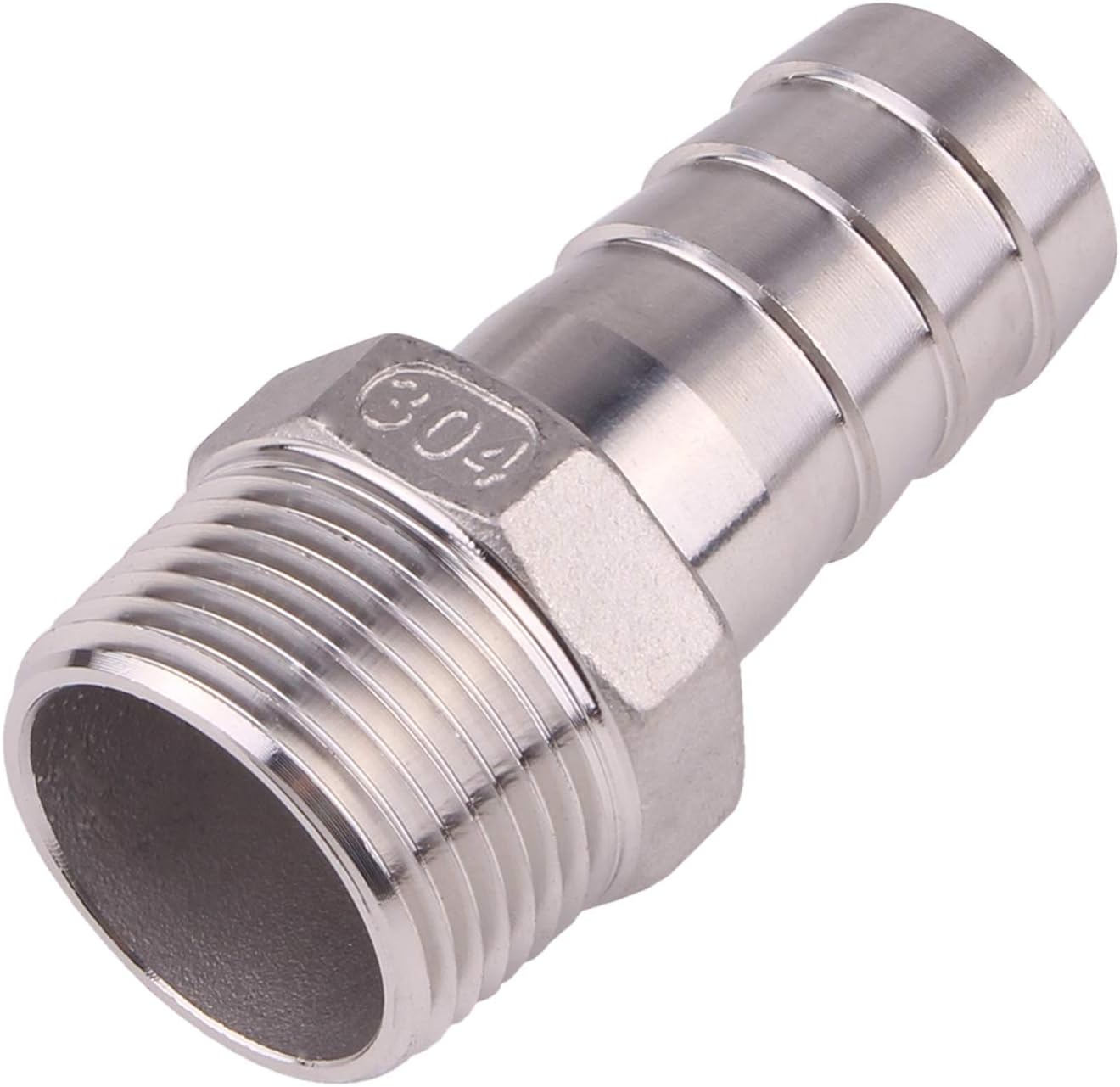 DERNORD Stainless Steel 1" Hose Barb x 1" NPT Male - Home Brew Pipe Fitting Pack of 2