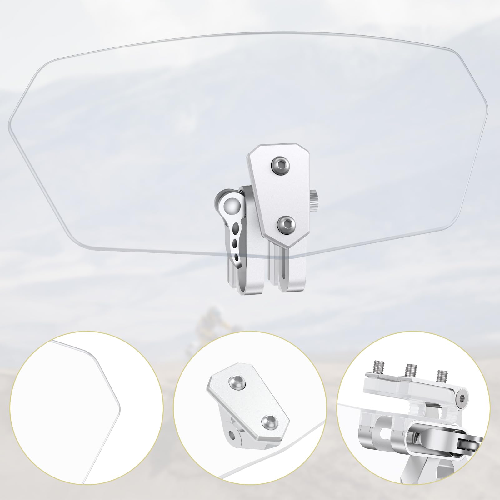Anbte Windscherm voor motorfiets met verstelbare clip, windverlenging voor alle motorfietsen/racefietsen met clip