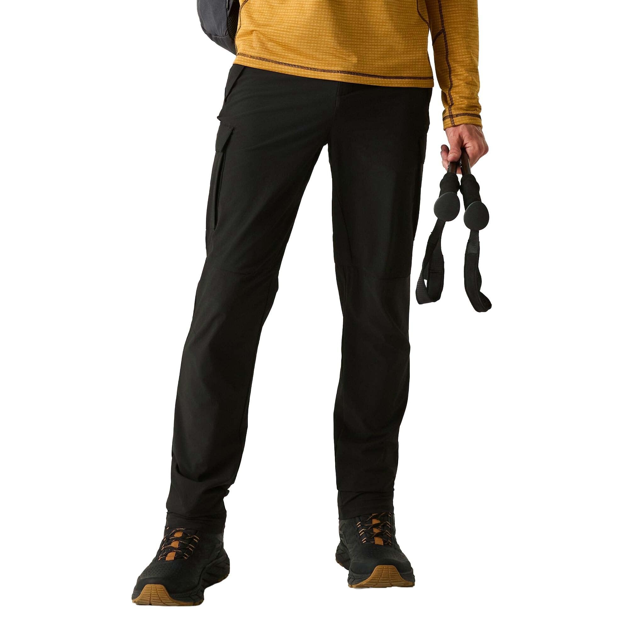 Regatta Men's Jet Black Anti-Insect Travel Light Cargo Trousers In | : 38R