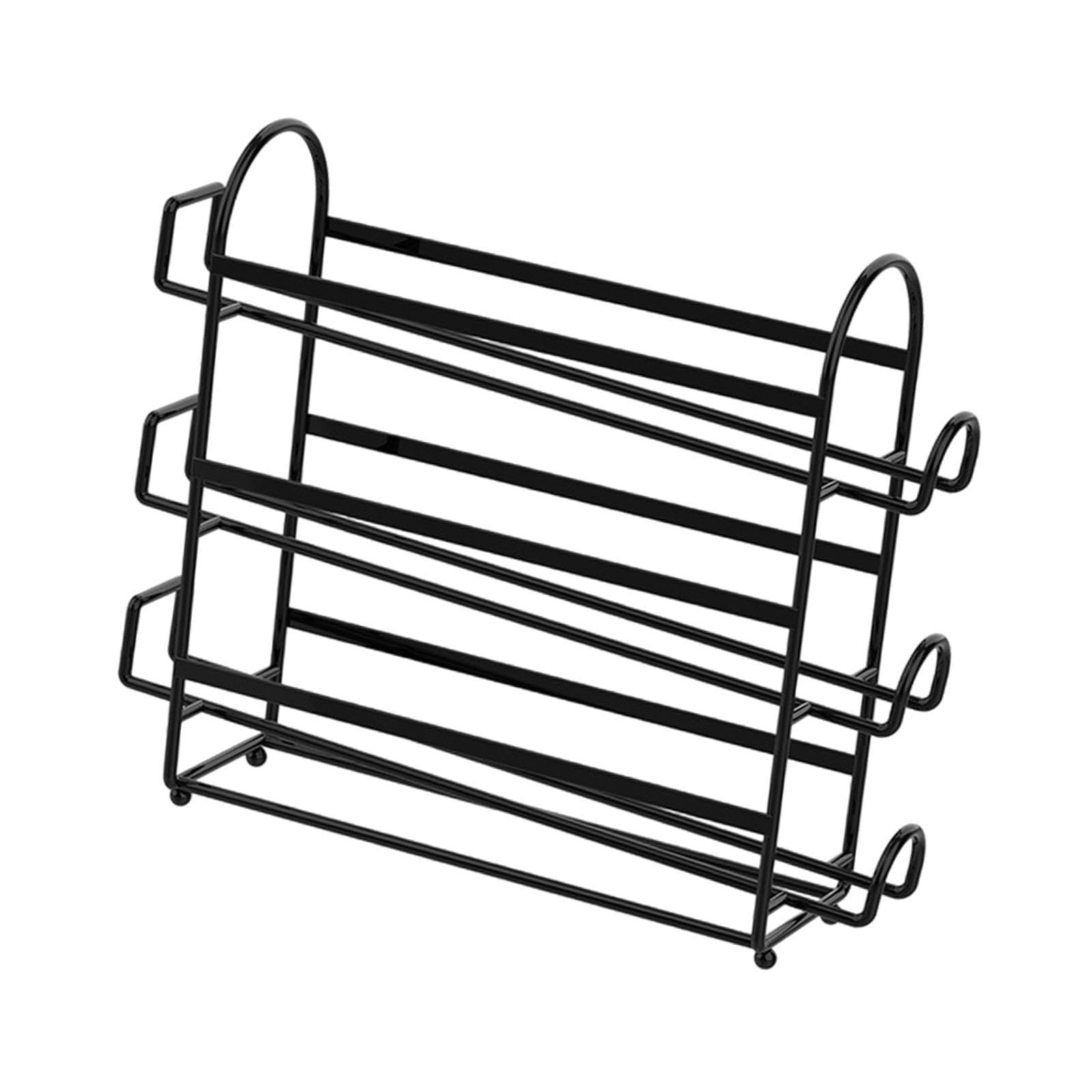 Eierablage aus 3-lagigem Metalldraht, mit Rädern, kreativer Refrirator für Küche, Cabi und Speisekammern, ideal zum Einstecken von Eiern und kleinen Gegenständen, Schwarz