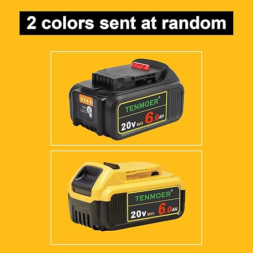 Miniatura 2 de TENMOER Paquete de 2 baterías de repuesto de 6.0 AH compatibles con Dewalt de 20 V para herramientas inalámbricas DCB203 DCB204 DCB206 de 20 V (no