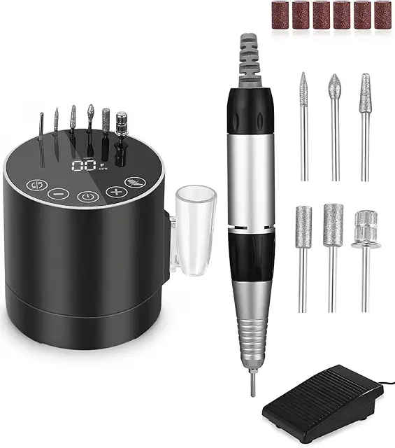 Electric Nail File for Gel Nails - 35,000 RPM Manicure Pedicure Set with LCD Display