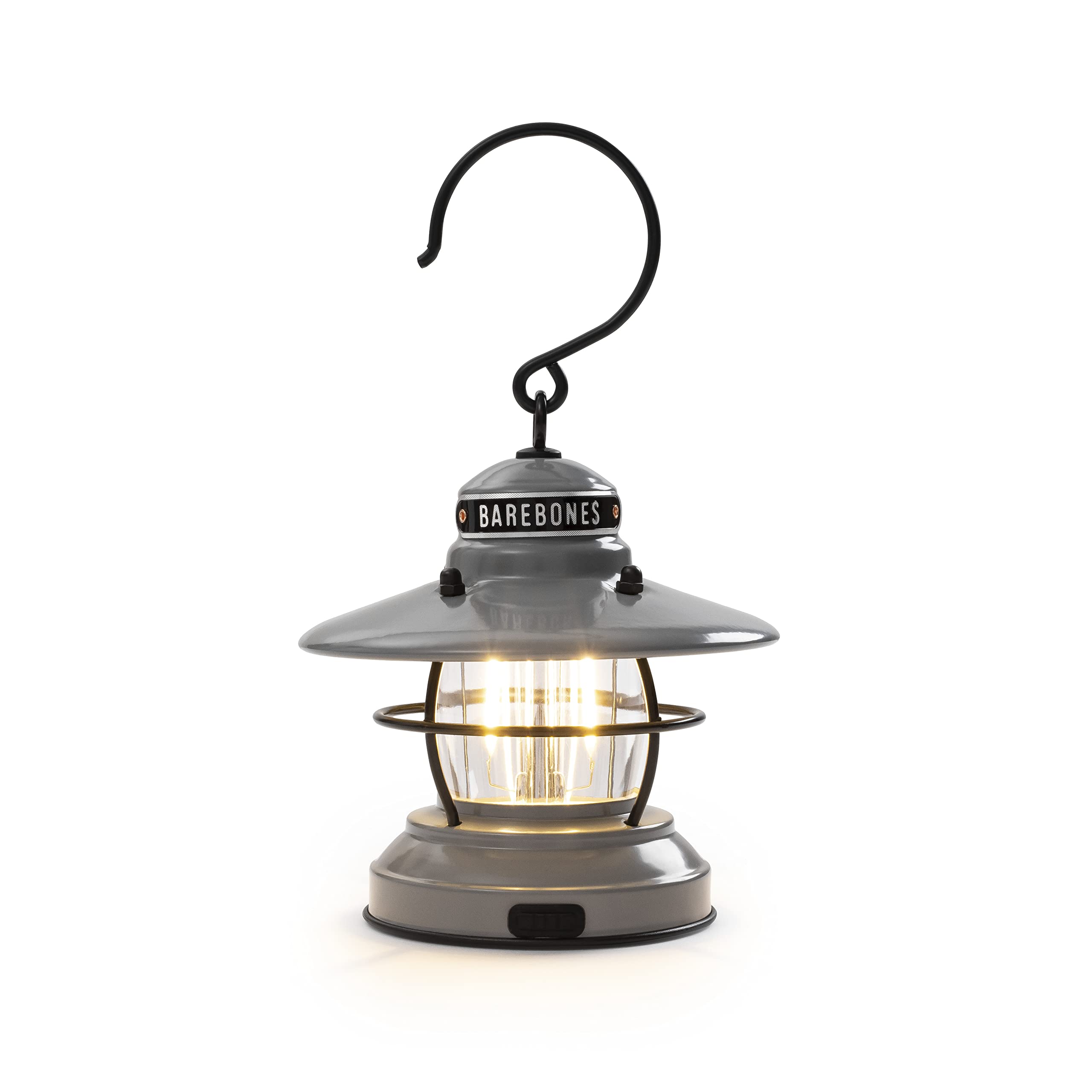 Barebones Edison Mini Lanterna - Lanterna da campeggio vintage regolabile, luce LED USB, lanterna per esterni (grigio ardesia)