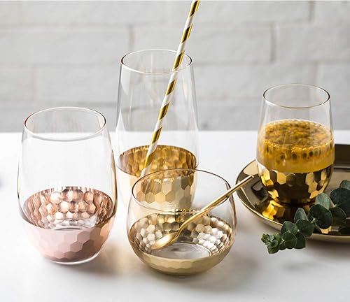 Miniatura 4 de ALINK Pajitas de papel dorado biodegradables a granel, paquete de 100 pajitas metálicas a rayas, ondas, corazones, estrellas, para cumpleaños,