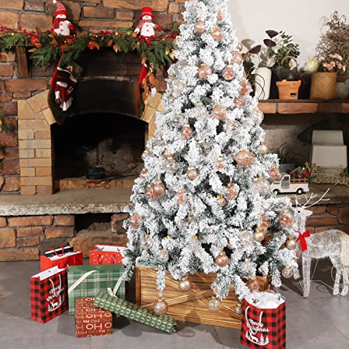 Blissun Natural Wooden Tree Collar, Christmas Tree Collar Box, Farmhouse Rustic Tree Skirt, Xmas Tree Stand Base Cover For Christmas Trees Decoration, 26" #TOP3