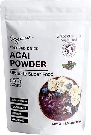 Amazon 有機 アサイーパウダー オーガニック 粉末 100 有機アサイーベリー 添加物不使用 農薬不使用 スーパーフード サプリ スムージー ドリンク アサイーボウル アサイージュース アイスクリームに 有機jas認証 0g Grace Of Nature サプリメント ビタミン