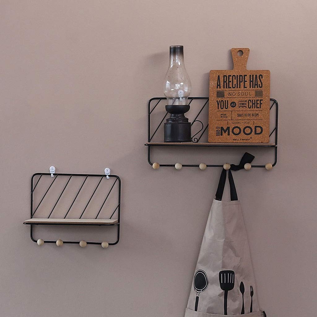 ZAW Appendiabiti Attaccapanni Nordic Creativo Ferro Battuto Legno Muro Appendiabiti Chiave Sacchetto di Vestiti Sciarpa Gancio di stoccaggio in Legno Rack Decorazione Domestica (Dimensione : 6 Hooks)