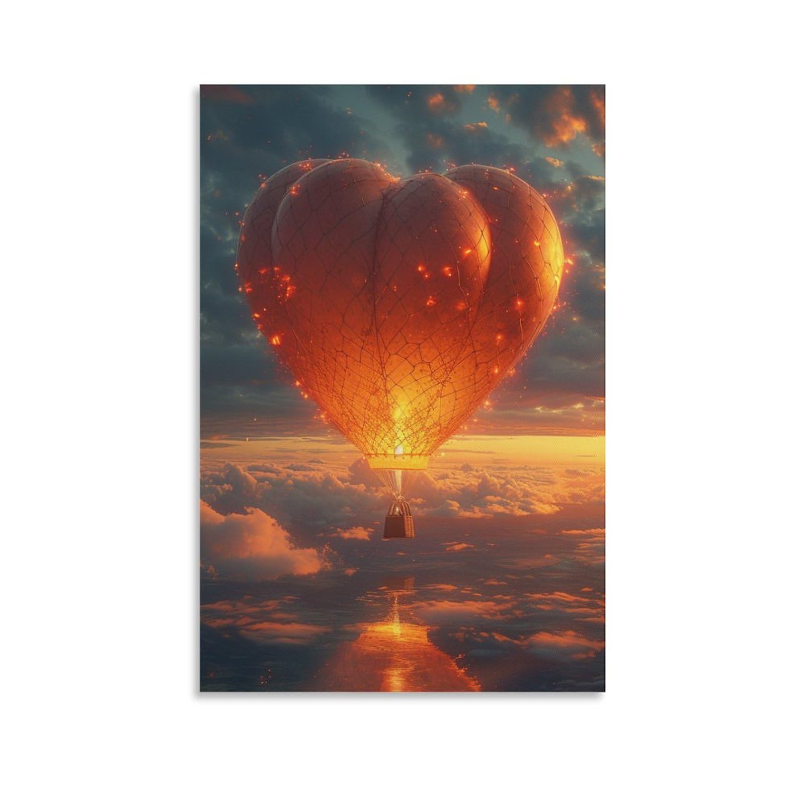 DHBANEIOK Hot Air Balloon Print, Canvas Prints, Framed Wall Art for Bedroom & Living Room, Modern Home Decor Print for Special Occasions 08x12inch(20x30cm)