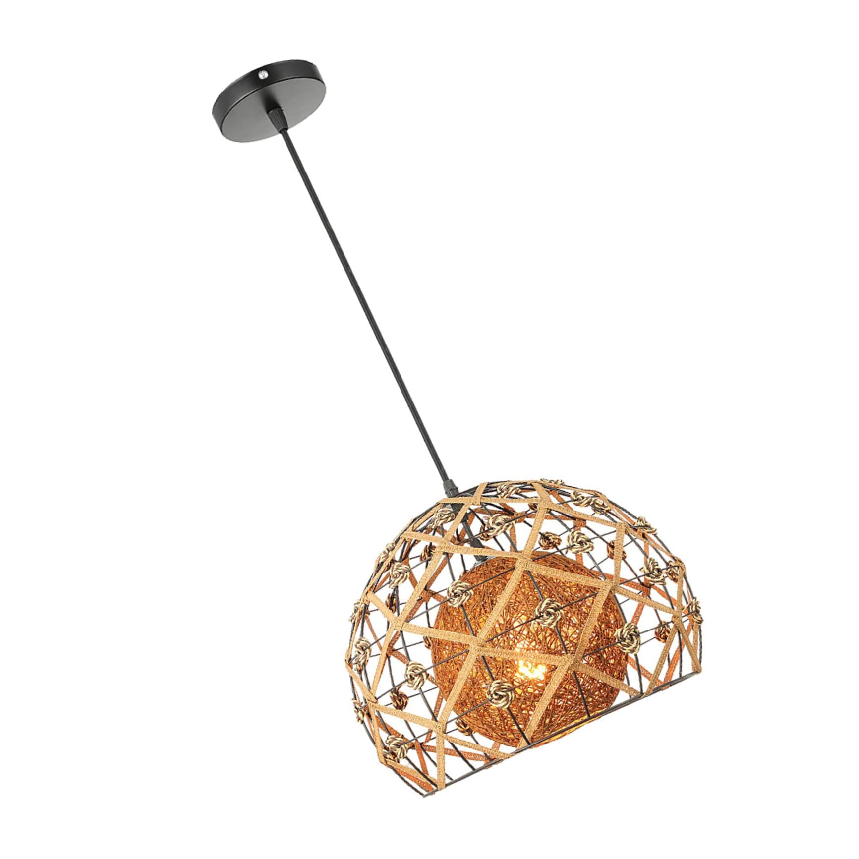 Suspension en Bambou Tressé Chic et Élégante Facile à Installer