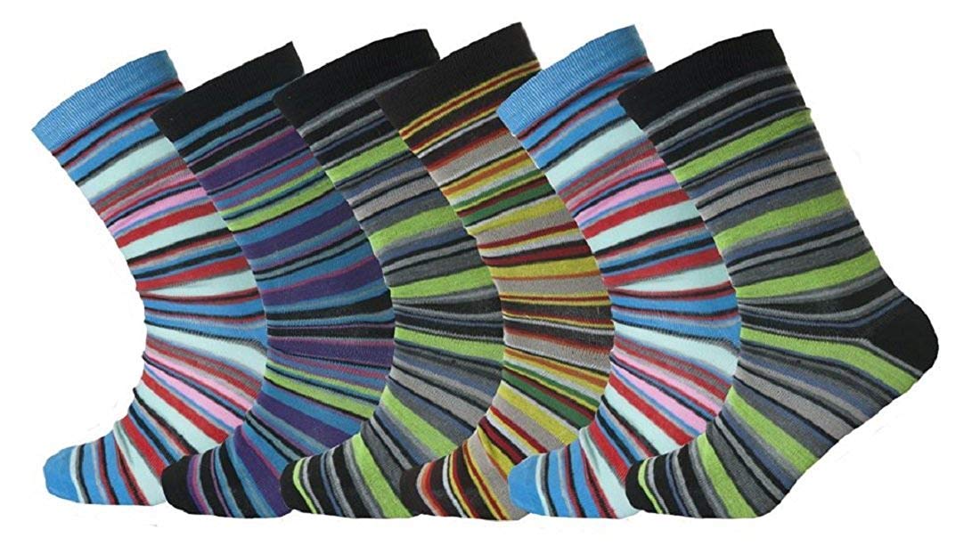 Comfylot Limited Men's M10779 Comfylot Ltd® 12 And 6 Pairs Of Designer Socks, Cotton Rich Lycra Design Socks, Size 6-11 (Uk 6-11 Eur 39-45 [6 Pairs], )