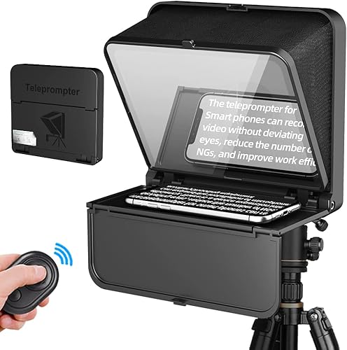 Mini teleprompter portátil para teléfono inteligente, LENSGO TC7S teléfono móvil Teleprompter compatible con sistema iOS y Android para enseñanza en