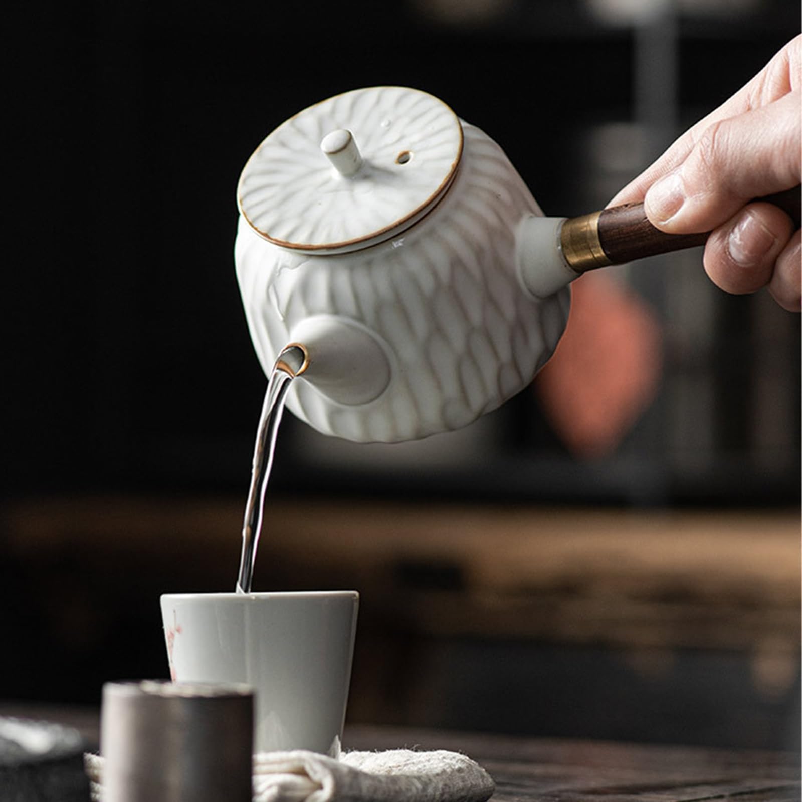 Ceramiczny czajniczek Kung Fu z filtrem, pojedynczy dzbanek, czajniczek do herbaty sypanej, czajniczek retro, japoński dzbanek z bocznym uchwytem, ​​ceramiczny czajniczek retro z bocznym uchwytem