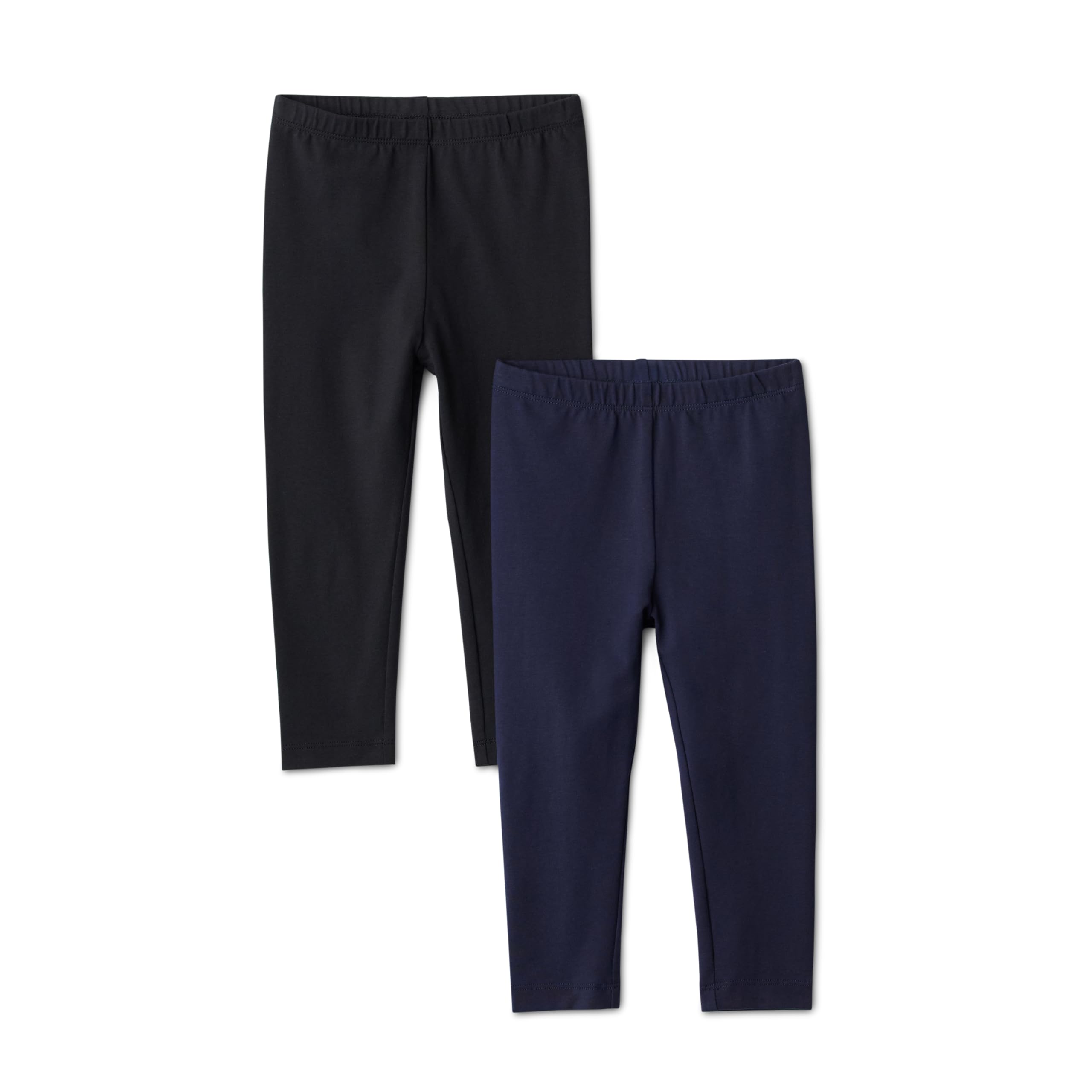 Amazon Essentials Girls' Girls Leggings 2 Pack, Black/Navy, 7-8 Years