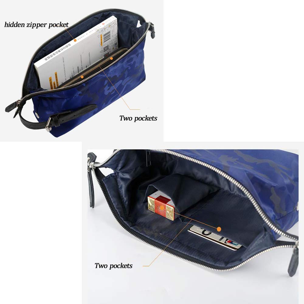 REYG Neceser De Camuflaje para Hombre Impermeable Bolsa De Transporte Adecuado para Viajes Y Viajes De Negocios 25 * 8 * 15 Cm,Gray