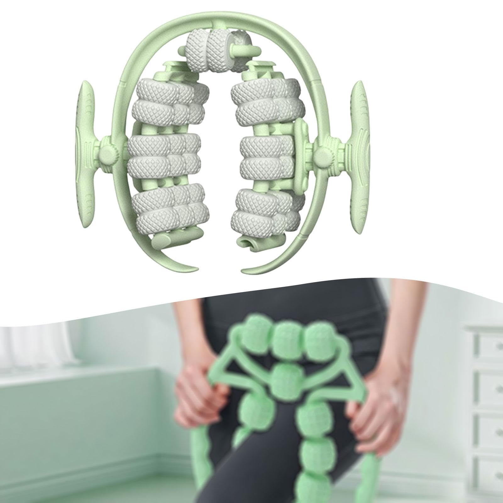 Rullo Massaggiante per Gambe Massaggiatore a 40 Ruote Rullo per Tessuto Profondo Strumento Drenante Dispositivo Portatile con Meccanismo a Pinza Unic, Verde Chiaro