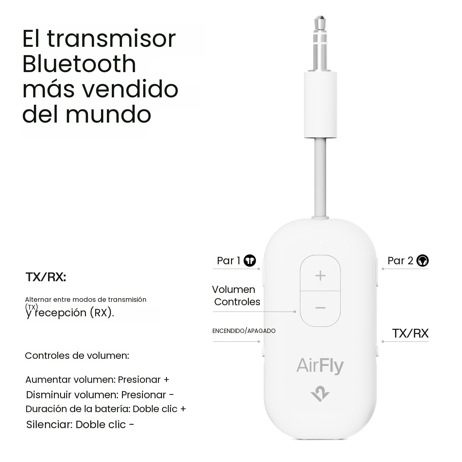 Amazon.com: AirFly Pro 2 - Adaptador Bluetooth, par de 2 AirPods o