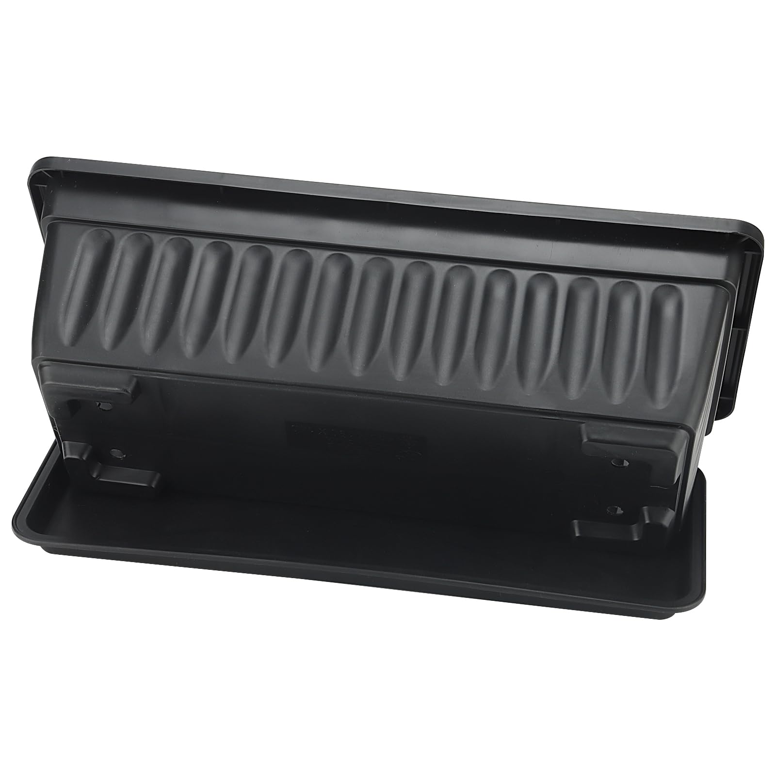 ZOENHOU Lot de 6 jardinières rectangulaires en plastique de 43 cm avec plateaux et 30 étiquettes vertes pour rebord de fenêtre, terrasse, jardin, décoration d'intérieur, porche, noir