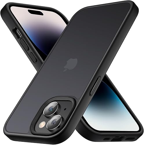 Vista 15 de Funda para iPhone 15 Pro Max, a prueba de golpes, protección contra caídas de grado militar, funda protectora rígida delgada, translúcida, 6.7 Negro