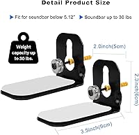 Vista 2 de Suixing Soporte universal para barra de sonido, soporte de montaje en pared, compatible con la mayoría de barras de sonido, soportes de montaje