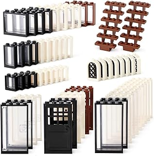 Feleph Windows and Doors Kit Interior Decoration Accessories MOC Building Block Set 118 Pieces and Parts Compatible with Major Brands