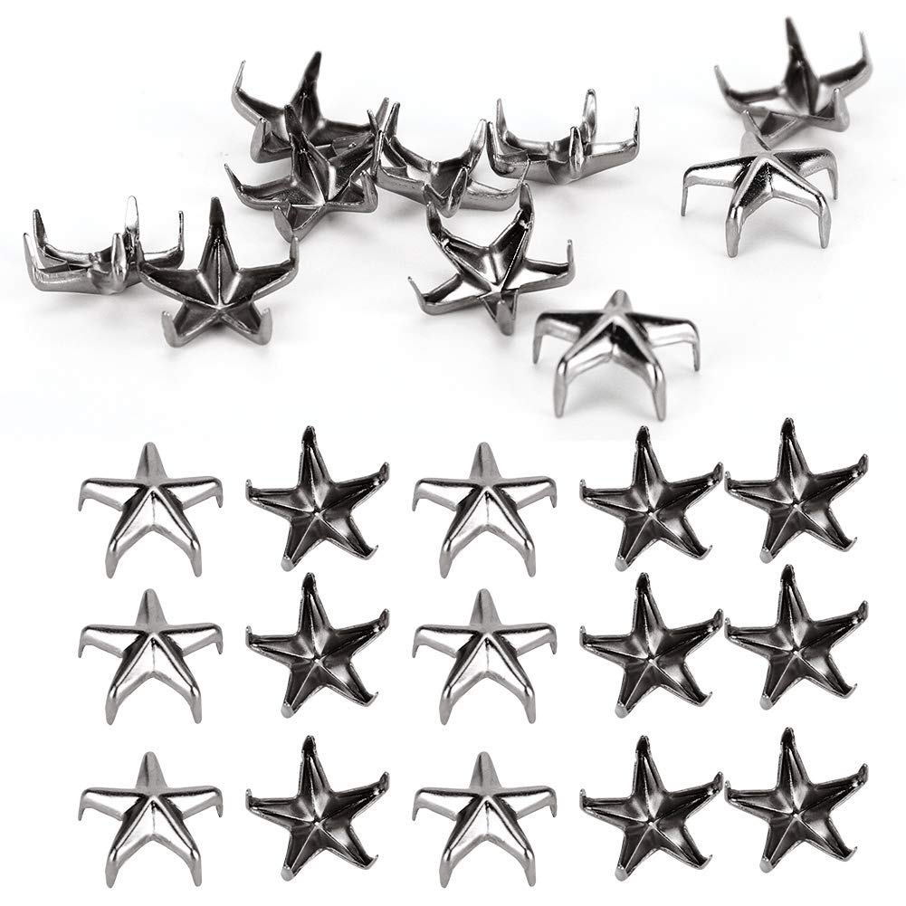 100 pezzi rivetti a forma di stella metallo argento 5 artigli borchie artigianato fai da te per pelle 10mm borchie e punte per vesti accessori punk  15
