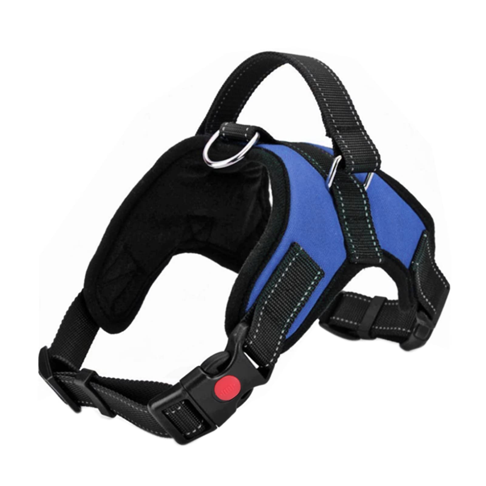 FYYDog Harness No Pull, Breathable Adjustable Pet Harness Dog Vest Harness, Reflective Oxford Easy Control Dog Harness with Sturdy Handle for Small Medium Large Dogs M-Blue