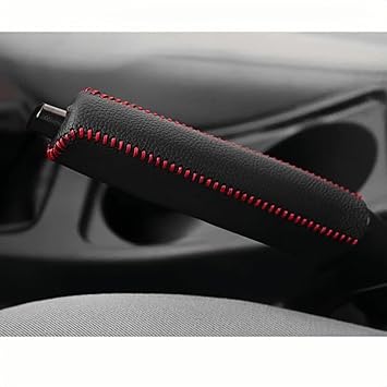 Handbrake Cover for Benz/AMG E Class Klasse Classe E Sedan W214 W213, Anti-Slip Hand Brake Cover Handle Grip Cover Decorative Protector Accessories,Black-Red