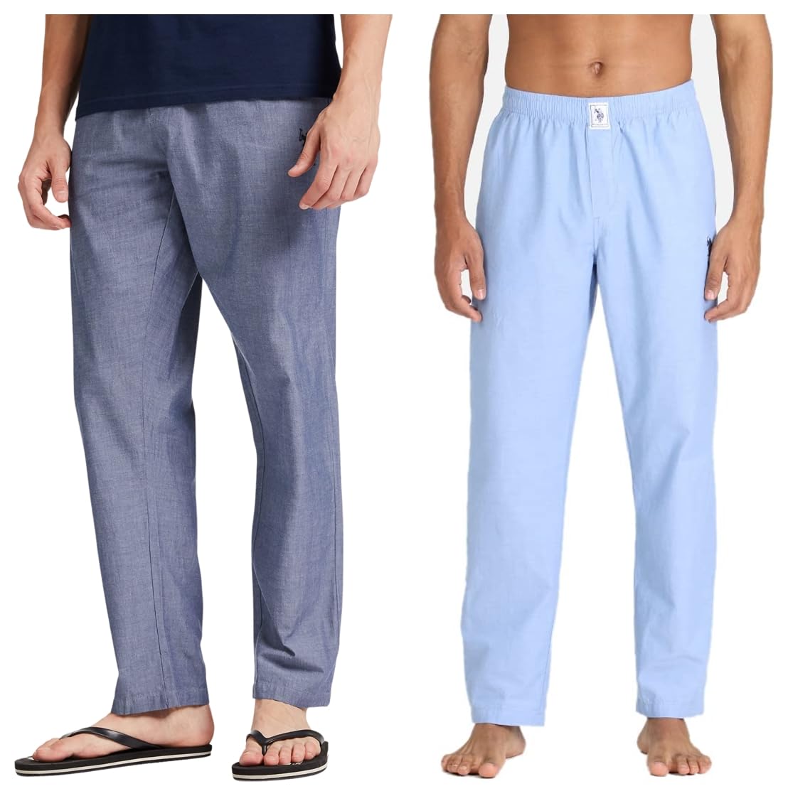 u.s. polo assn. Men Comfort Fit Solid Cotton I658 Casual Style Lounge Bottom Pants () (Pack of 2),Small,Blue-picture-33