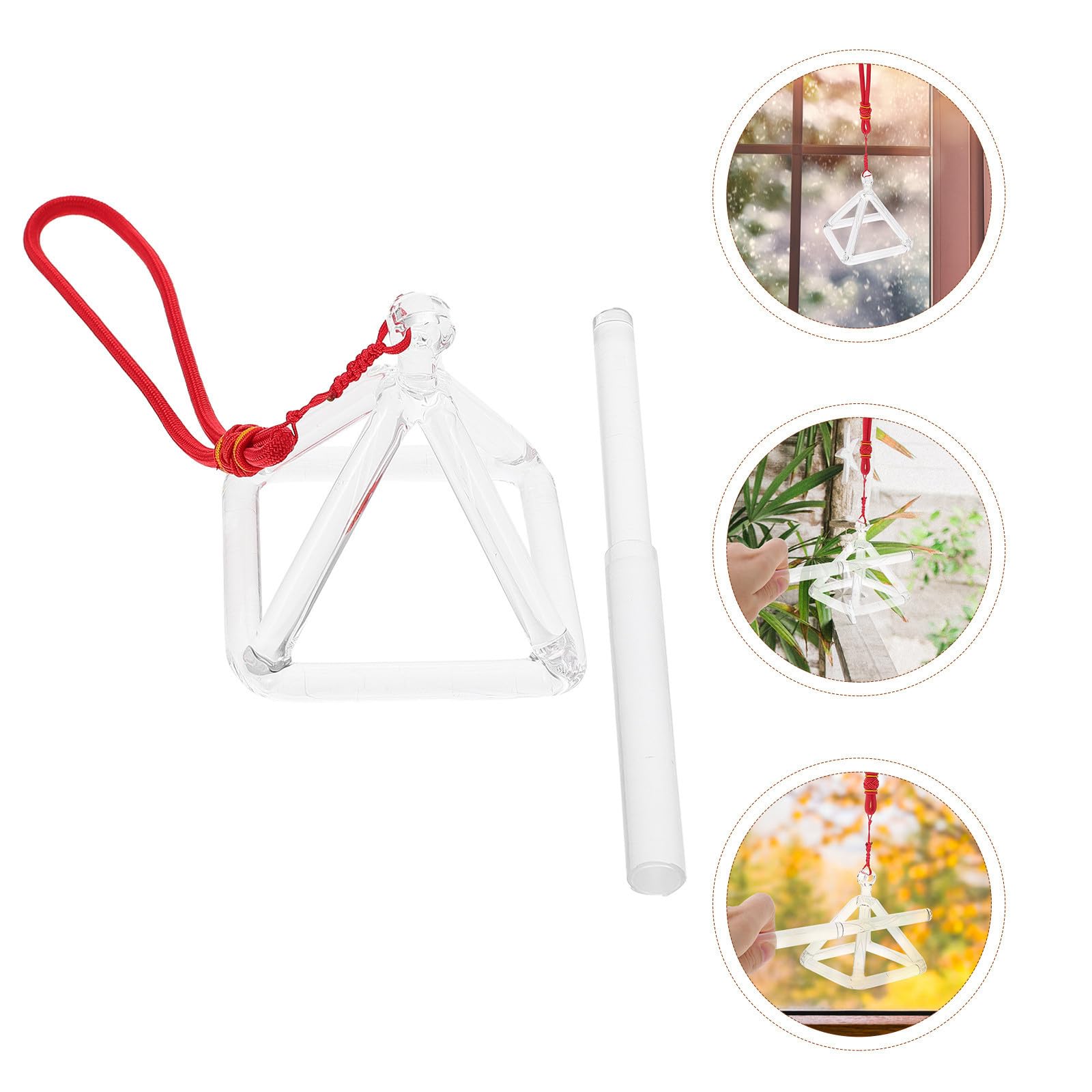 Set 1 Pezzo Piramide di Cristallo Trasparente per Meditazione Suoni Profondi, Decorazione per Terapia del Suono e Rilassamento a Forma di Piramide Stili multipli