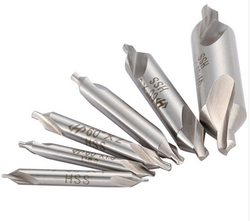 Snapklik.com : 6 PCS HSS Center Drill Bits Set Combined Countersinks ...