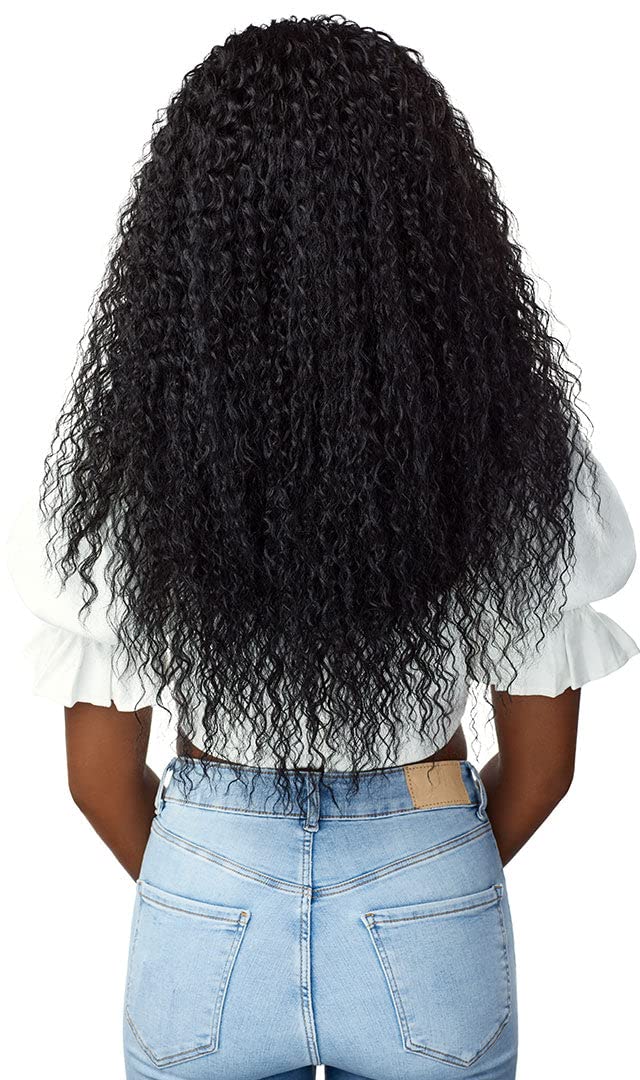 Outre Pre-Styled Synthetic HD 13X2 Lace Frontal Wig - HALO STITCH BRAID 26" (1 Jet Black)