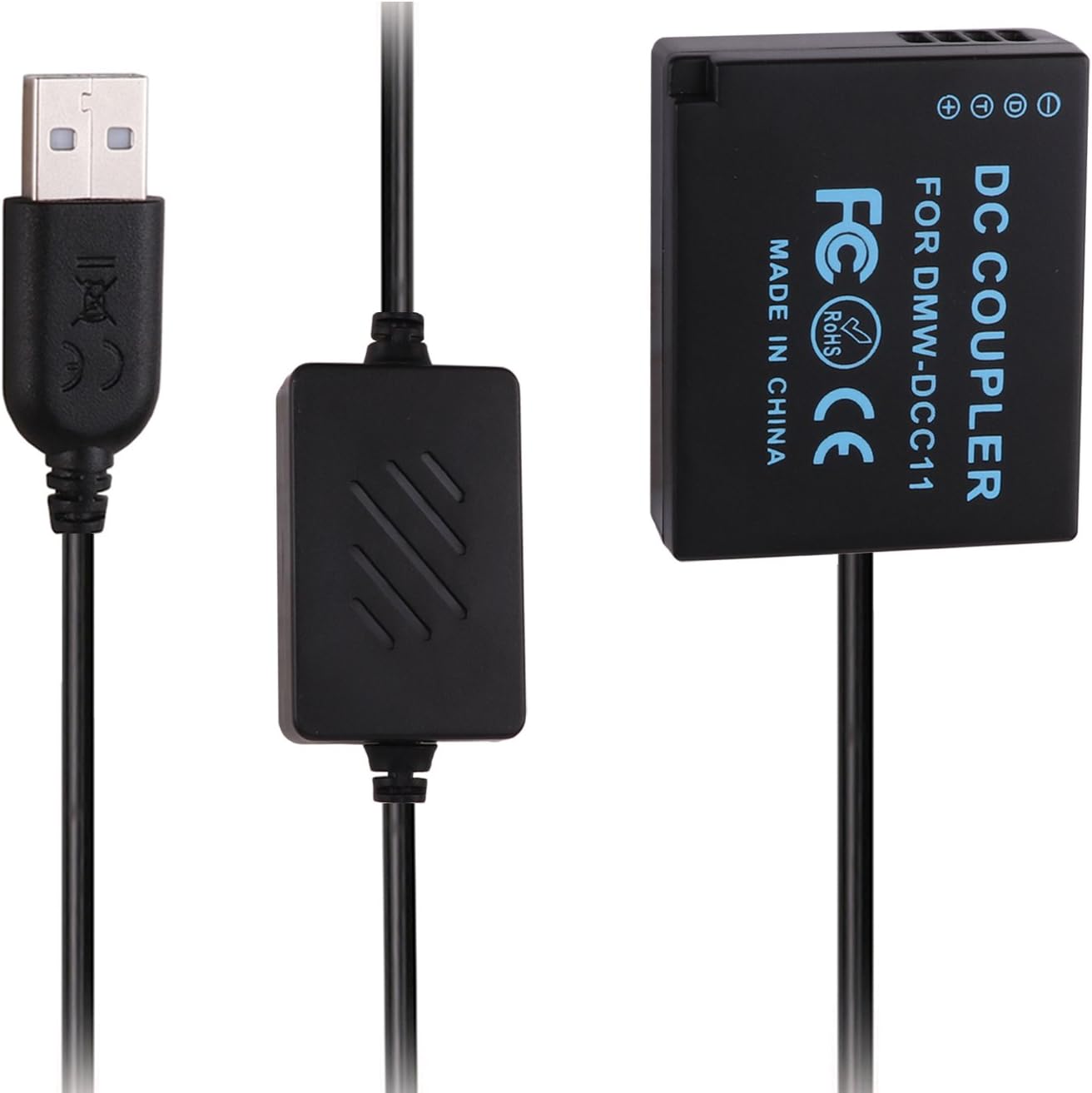 DMW-DCC11 DC Coupler, USB Power Cable Replacement for DMW-AC8 AC Adapter, Suit for Panasonic Lumix GX85, GX80, DMC-LX100, DMC-GX7, DMC-S6, DMC-GF3, DMC-GF6, DMC-GF5, GX7 MARKII GX85K Camera