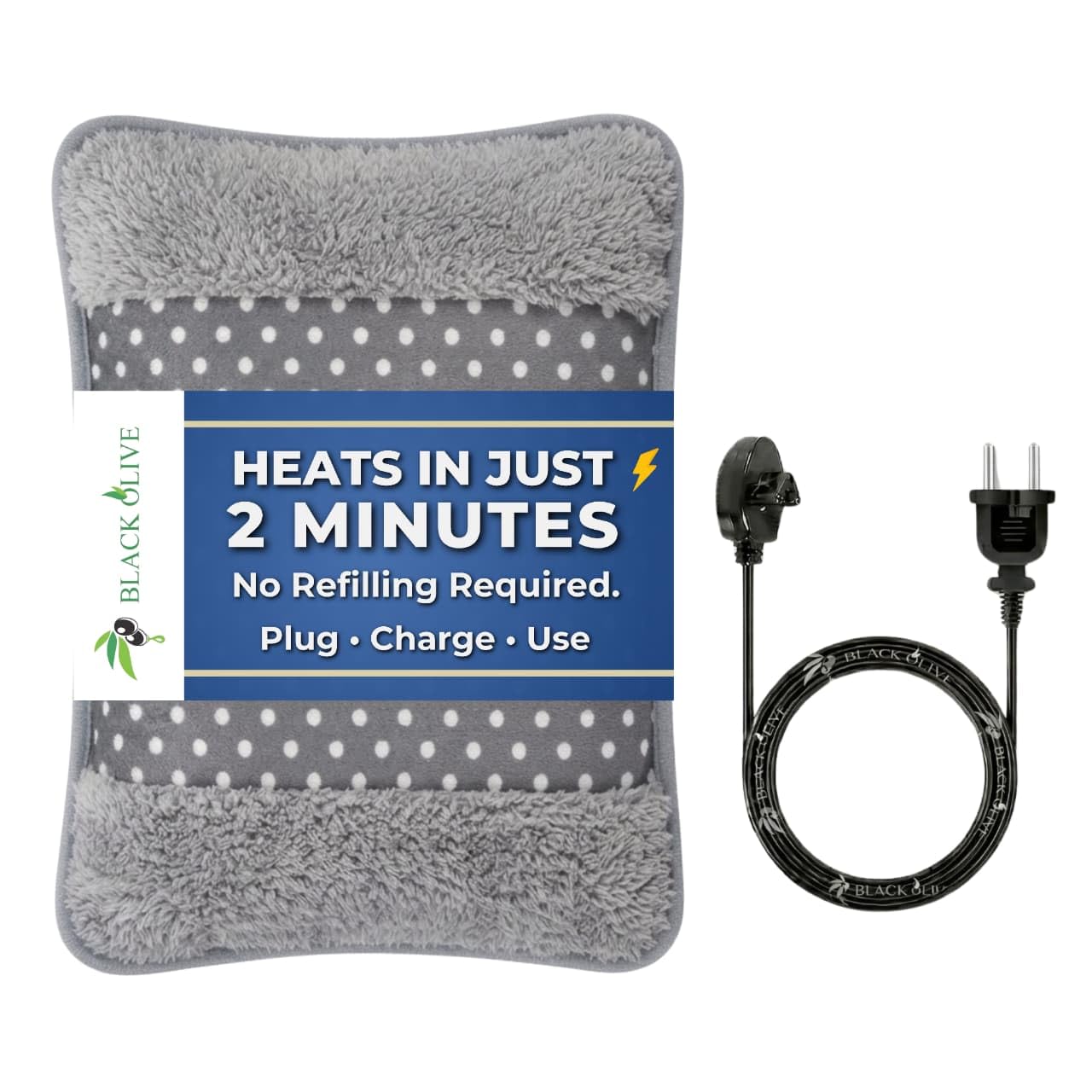 Hot Water Bag BLACK OLIVE® Heating Gel Bag For Pain Relief Electric Hot Pack Electric Heating Pad For Menstrual/Period Cramps/Back/Muscle Pain Men & Women With Charging Cord & HandSleeve (Multicolour)